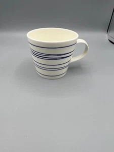 Royal Doulton Pacific Blue Stripe White Coffee Tea Mug Cup, 3 1/4" Tall, 4" Dia - Picture 1 of 5
