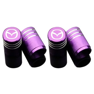 4x Mazda Logo Purple Car Tire Valve Stem Caps for Mazda 2 3 5 6 MX-5 RX-7 CX-5 7 - Image 1 of 2