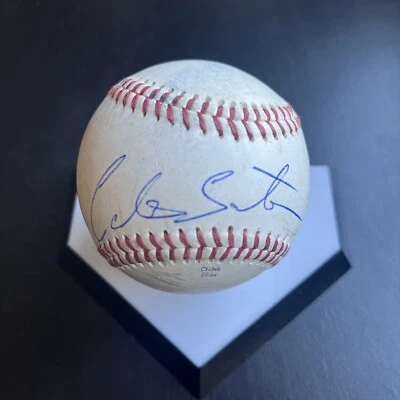 卡洛斯·桑塔纳签名罗林斯官方东部联盟棒球摩洛伊斯兰解放军比赛使用 — 第 1/4 张图片