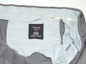 Stafford Pantalone Abito Vestibilità Classica Viaggiatore Plus Uomo 36X29 Poliestere Grigio - Foto 1 di 11