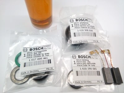 Bosch GBH 5-40 DE Wartung Reparatur Set Kohlen Schutzkappe Dichtungen Scheibe Öl - Bild 1 von 3