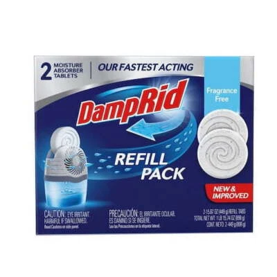 BRANDED Damprid Drop-In Moisture Absorber Unscented Refills (2-Pack) Fragrance Free