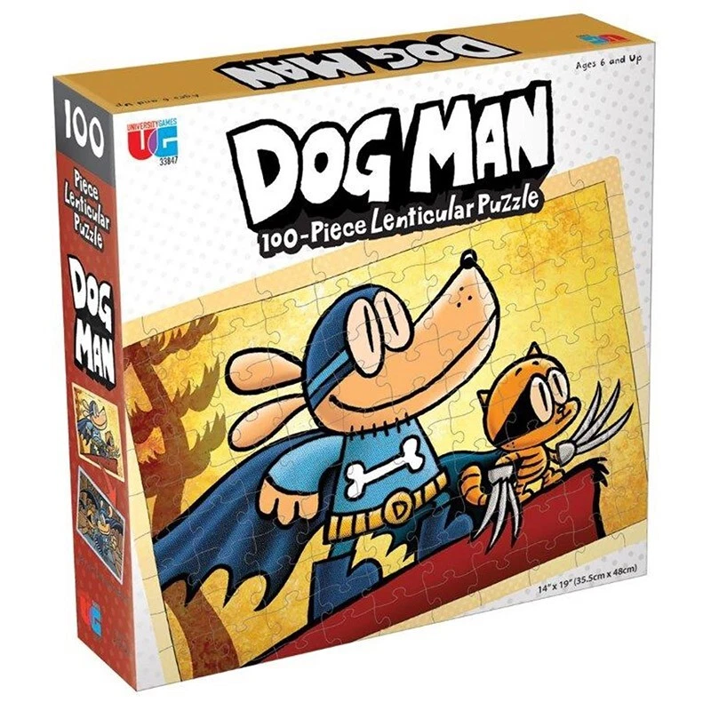 - University Games Dog Man Adventures Lenticular Jigsaw Puzzle 100 Pcs