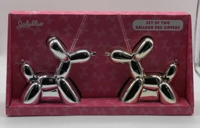 Tazas para sorber Jubilee Globo Perro Dorado y Plata Novedad Vajilla Caprichosa Foto 1 de 4