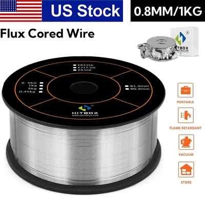 HITBOX 1KG Welding Wire 0.8mm 2lb Flux Cored Wire MIG Wire for MAG Gasless Mig