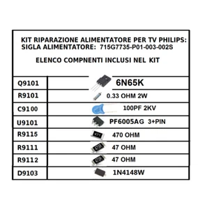 KIT RIPARAZIONE ALIMENTATORE PER MODULO PSU PHILIPS 715G7735 - P01 - 003 - 002S - Foto 1 di 3