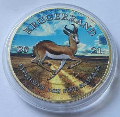 1 UNZE 999 SILBER - AFRIKA KRÜGERRAND / SPRINGBOCK - SILBERMÜNZE - SILBERBARREN  - Bild 1 von 4