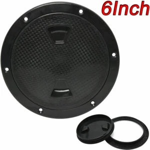 Marine 6 Inch Black Round Access Hatch Cover Lid Screw Out Deck Boat Plastic     - Picture 1 of 12