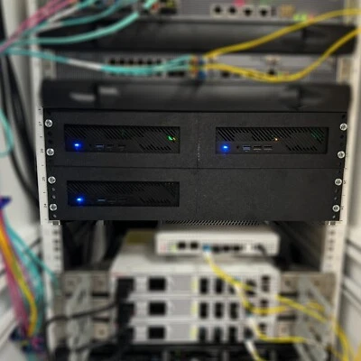 Rack mount for Minisforum MS-01 / MS-A1 - 19inch 2U 3D Printed in PETG - Image 1 of 4