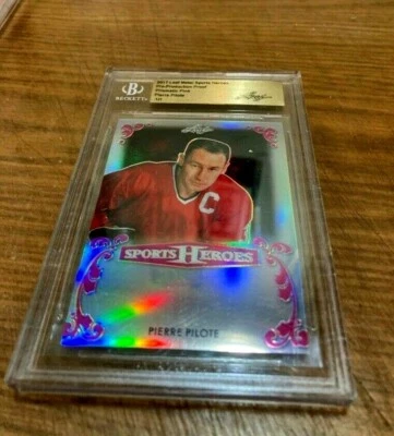 PIERRE PILOTE 2017 Leaf Metal Sports Heroes PRISMATIC PINK PROOF 1 of 1 BGS 1/1 - Image 1 of 2