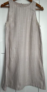Loft Leinenmischung Kleid Gr. 8 Schimmer Streifen Schlüsselloch leicht Sommer - Bild 1 von 5
