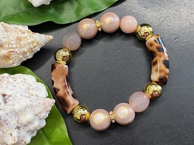 Armband Miracle Beads Leo Animal Print Strassperlen Gr. M Magic Beads #1036-5 - Bild 1 von 2