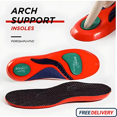 WORK BOOTS ORTHOTIC FOOT ARCH HEEL SUPPORT SHOE INSERTS MASSAGING GEL INSOLES