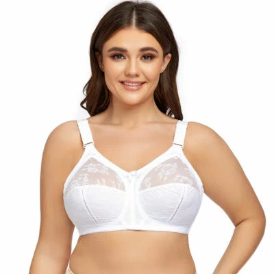 Ladies Plus Size Bra Minimiser Lace Full Coverage Firm Hold Non Padded Non Wired - Image 1 of 4