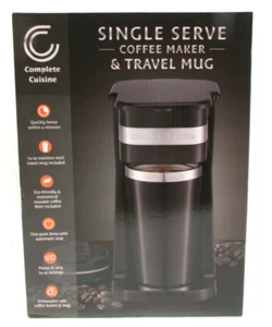 NUEVO Servidor de café completo de cocina individual con TAZA DE VIAJE NEGRO - Imagen 1 de 5
