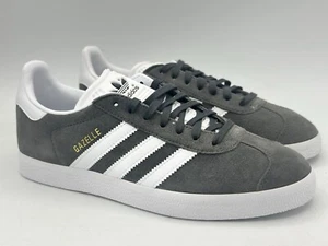 adidas Originals Gazelle Grey Gray White Sneakers BB5480 Men's Size 8 - Picture 1 of 5