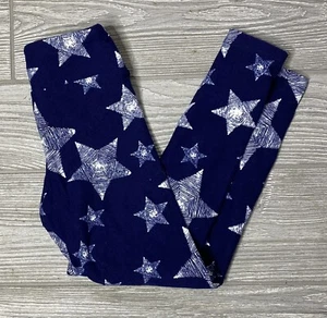 NEW Vintage Lularoe Americana Blue Leggings with Stars Print Child Size S/M - Picture 1 of 1