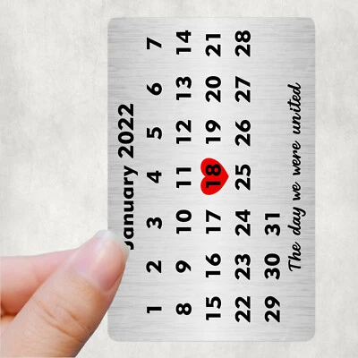 Calendario Personalizado Fecha Billetera, Cartera Foto Tarjeta de Regalo Boda, Bebé Nacimiento Foto 1 de 4