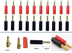 4-60 pz 4 mm cavo altoparlante audio cavo vite connettore spina banana nero + rosso - Foto 1 di 1