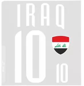 Irak Aufbügler Wappen Nummer 10 Transfer Zum Aufbügeln 4 Stück Trikot - Bild 1 von 4