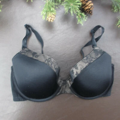 Warners Bra 34D Black Padded Underwire Adjustable Clasp Back - Image 1 of 4