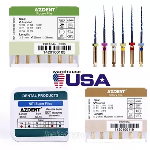 6Pcs/Kit AZDENT Dental Endo Rotary Files Engine Use Assorted SX-F3 25MM - Picture 1 of 23