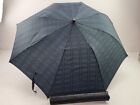 Regenschirm Schirm vintage grün blau kariert mit Hülle ø94cm #239659