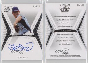 2012 Leaf Ultimate Draft Silver /25 Lucas Sims #BA-LS1 Auto