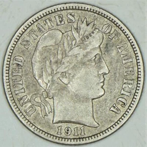 1911-D Barber Dime; Nice Original Choice XF - Picture 1 of 2