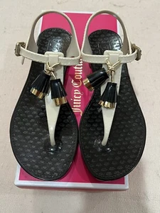 Juicy Couture - WISP - Nude Silicone Flip Flop Tassel Sandals sz 6 NEW - Picture 1 of 5