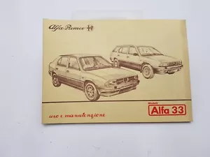 Manuale uso e manutenzione Alfa Romeo Alfa 33 berlina e station wagon e 4X4 1986 - Foto 1 di 24