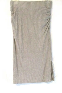 New Lisa Rinna Collection Rib Knit Skirt Midi Gray Sz XS Pull On A292270 YR8 - Picture 1 of 5
