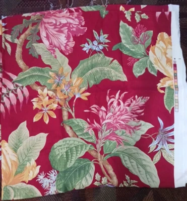 BRAEMORE Tropical Floral Linen Fabric 56" X 3yds - Image 1 of 2