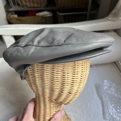 Новый из старых запасов винтажный Kangol дизайн серый кожаный мужской Newsboy крышка M - Изображение 1 из 4