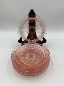 Vintage Anchor Hocking "Coronation Pink" Depression Glass Plates. Lot of 5. - Picture 1 of 3