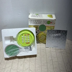 VINTAGE NOVELTY TENNIS BALL RACKET TELEPHONE CORDED LANDLINE 1988 Open Box - Zdjęcie 1 z 7