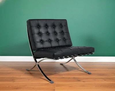 Barcelona Chair Replica - Lounge Chair With Ottoman - Mid Century Modern Vibes - Image 1 of 4