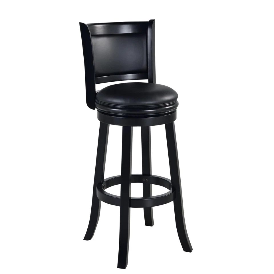 Augusta Extra Tall Swivel Bar Stool Black Faux Leather Kitchen Seating 80 Cha... - Image 1 of 4