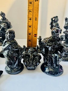 Set Natività Vintage 17 Pezzi STAMPO ATLANTICO Smaltato Cioccolato Marrone/Nero Iridescente 7” - Foto 1 di 21