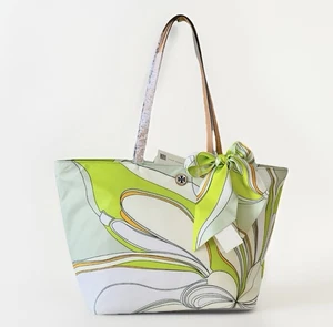 NWT TORY BURCH ELLA LARGE TWISTY FLOWER TOTE & MATCHING SCARF SET - Picture 1 of 14