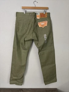 Men’s Levis 501 XX Straight Leg Button Fly Jeans Size 36x32 Green Stretch To Fit - Picture 1 of 8