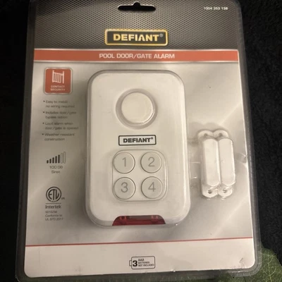 Defiant Wireless Pool Door Gate Alarm Loud with Bypass Battery, THD-PA - Image 1 of 4