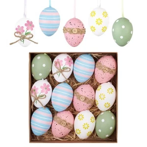 Easter Egg Decoration for Kids, 12CT 2.36inch Colorful Shatterproof Easter Tr... - Picture 1 of 6