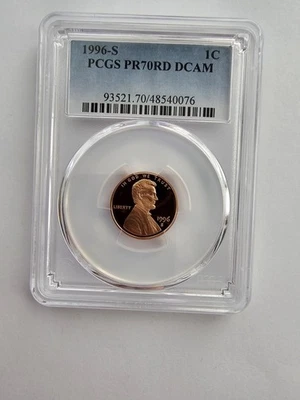 1996 S PR70 RD DCAM LINCOLN MEMORIAL PENNY/CENT GRADED PCGS 1C S MINT CLAD COIN - Image 1 of 4