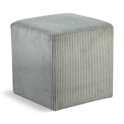 Pemberly Row Modern / Contemporary Soft Microsuede Fabric Grey Ottoman / Stool - Image 1 of 4