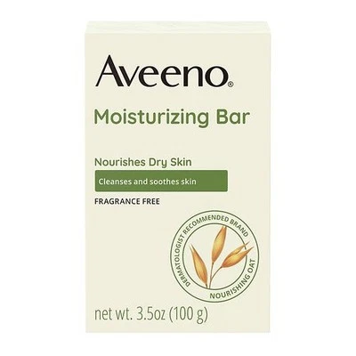 Aveeno Moisturizing Bar Soap Dry Skin Fragrance Free Gentle Clean Formula 3.5oz - Image 1 of 4
