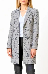 Calvin Klein Damengröße 6 dunkelblau kariert Blumenmuster Mantel Karriere adrett edel - Bild 1 von 24