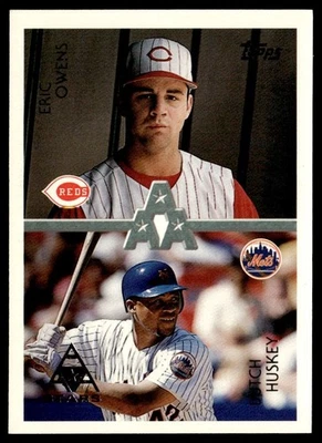 1996 Topps Eric Owens/Butch Huskey Rookie Cincinnati Reds/New York Mets #104 - Image 1 of 2