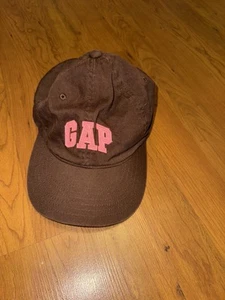 GAP - Size S/M - Summer Baseball Hat Cap - Brown & Pink spellout y2k Unisex kids - Picture 1 of 3