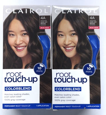 Clairol Nice 'n Easy Root Kit de Color de Cabello Retoque #4A MARRÓN CENIZA OSCURO ~ 2 Cajas Foto 1 de 4